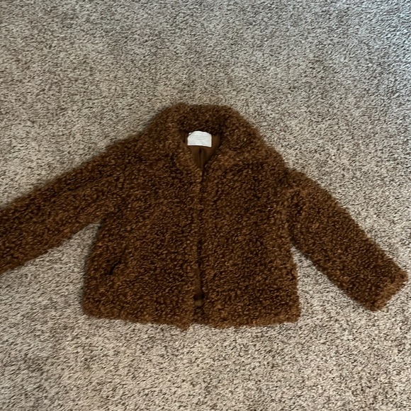 Zara Brown Curly/Shearling Jacket - Picture 3 of 3